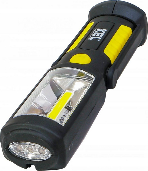 Llambë KEL COB LED 2W 3xAAA / + hook, magnet / LW-1B, e zezë/ e verdhë