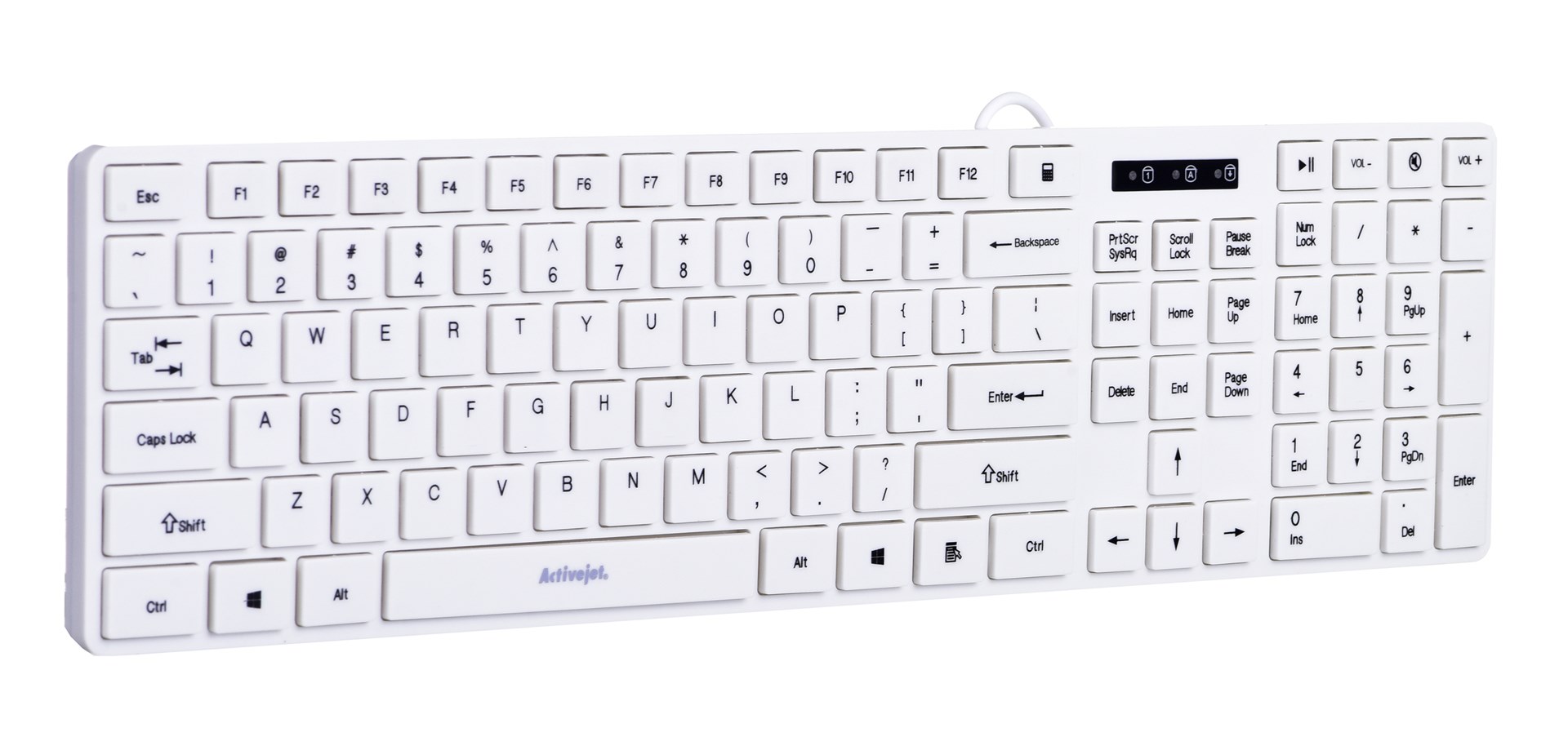 Tastierë Activejet K-3066SW, USB, e bardhë