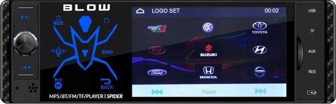 Radio makine Blow Spider 4CAL, 4", Bluetooth, RDS RGB, e zezë
