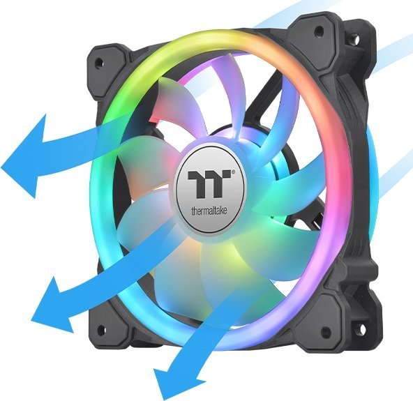 Ventilatorë PC Thermaltake SWAFAN 14 RGB, set 3x140mm me hub, të zinj