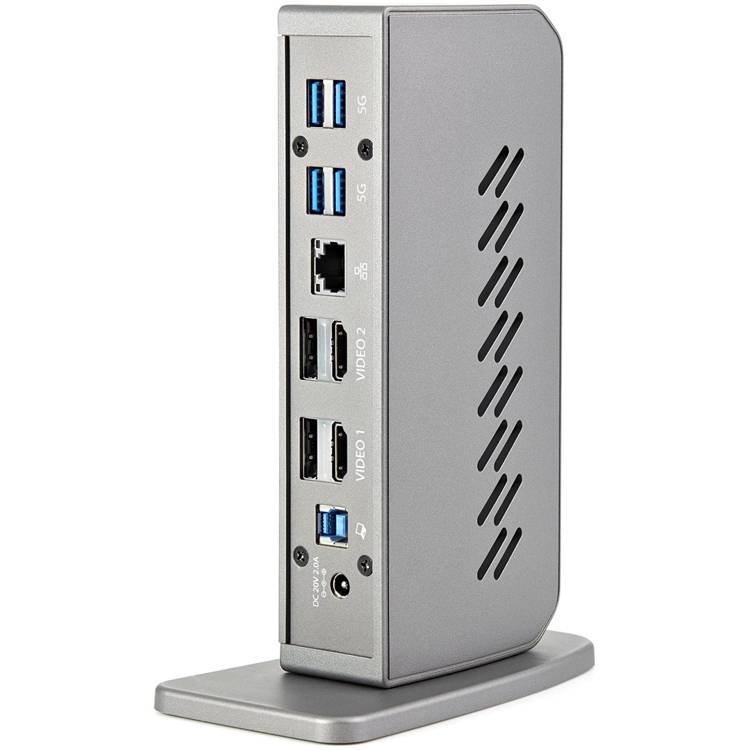Stacion docking Startech USB-C/USB-A, Dual 4K 60Hz, HDMI/DP, i hirtë