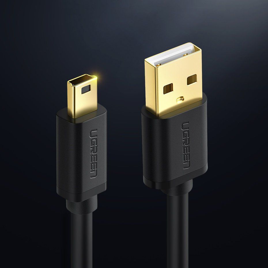 Kabllo USB Ugreen USB A në mini USB, 1.5m, USB 2.0, e zezë