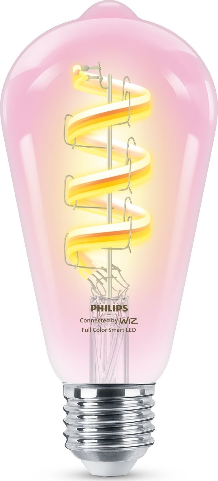 Llambë inteligjente Philips Smart Filament E27 ST64, 6.3W RGBW, transparente