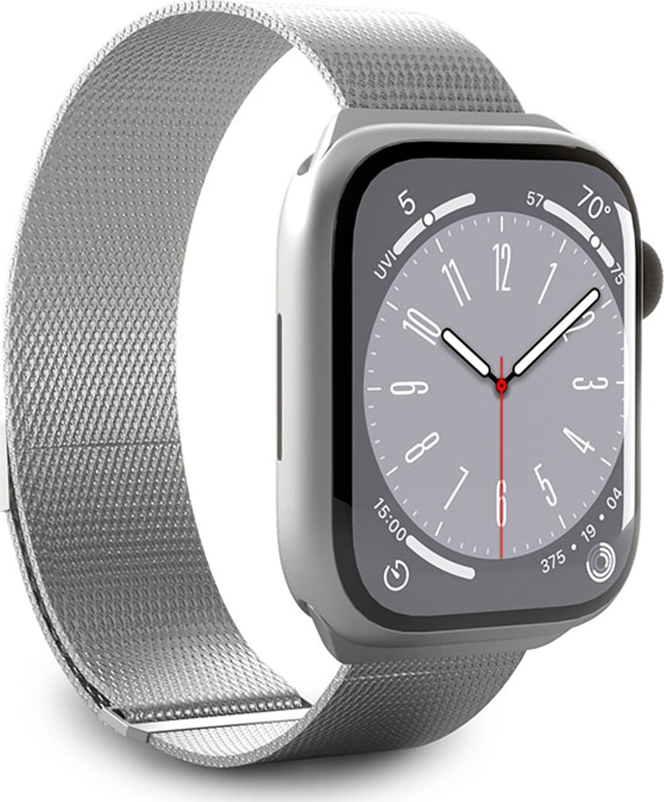 Rrip ore Puro Milanese për Apple Watch 42 44 45mm Ultra, çelik inox, argjend
