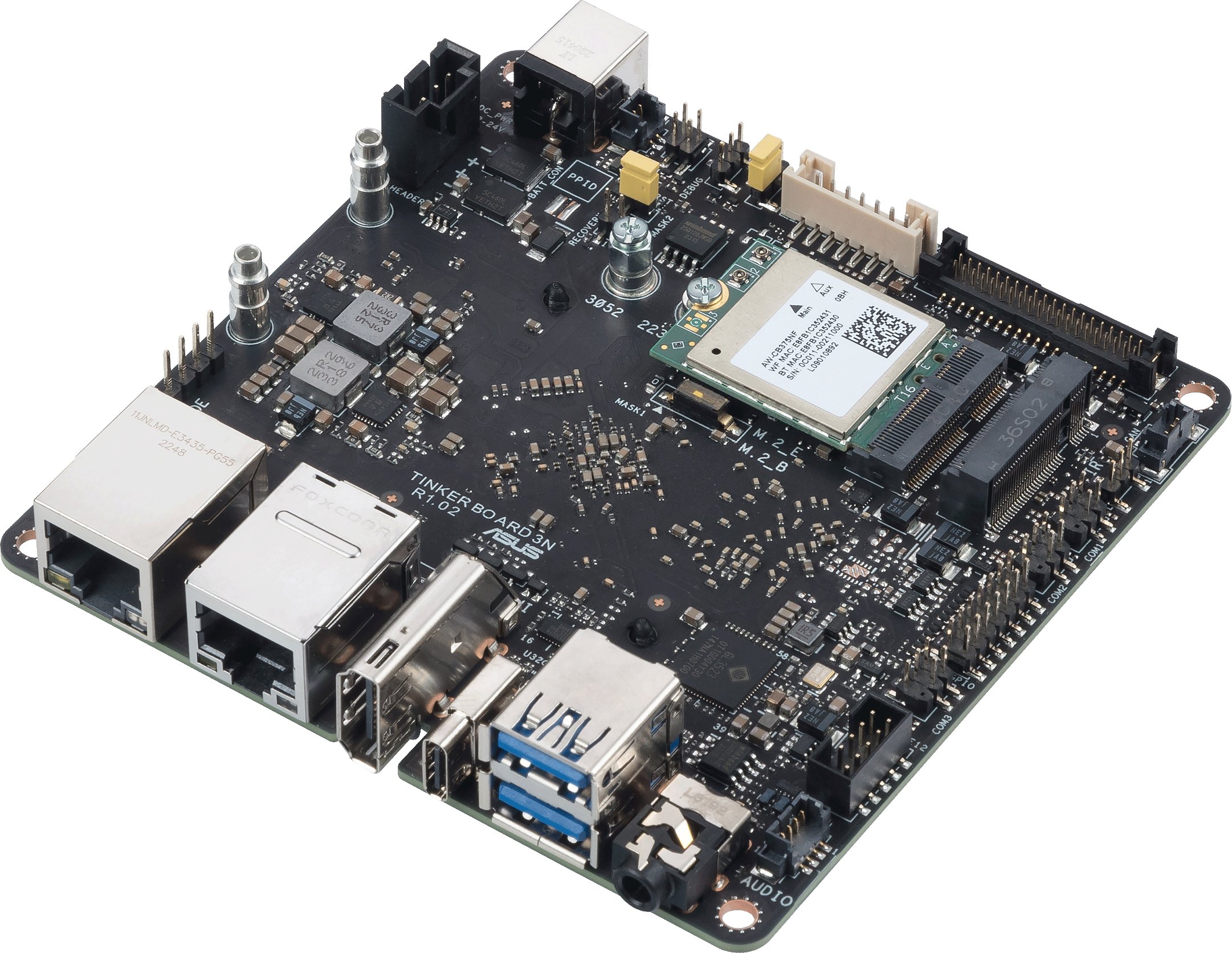 Kompjuter njëboard ASUS Tinker Board 3N, Rockchip RK3568, 4GB RAM, 32GB, i zi