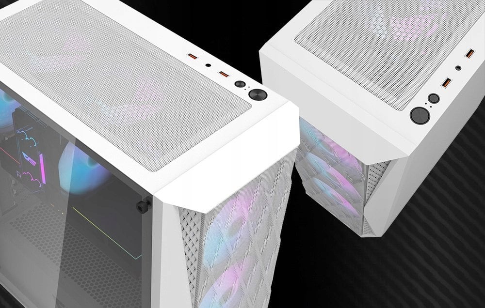 Kasë Darkflash DK352 Mesh ARGB, e bardhë, Midi Tower