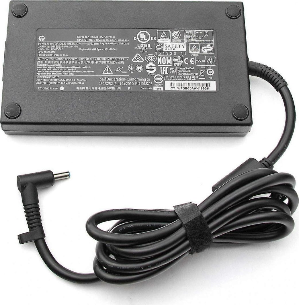 Karikues laptopi HP 200W Smart AC Adapter, origjinal, i zi