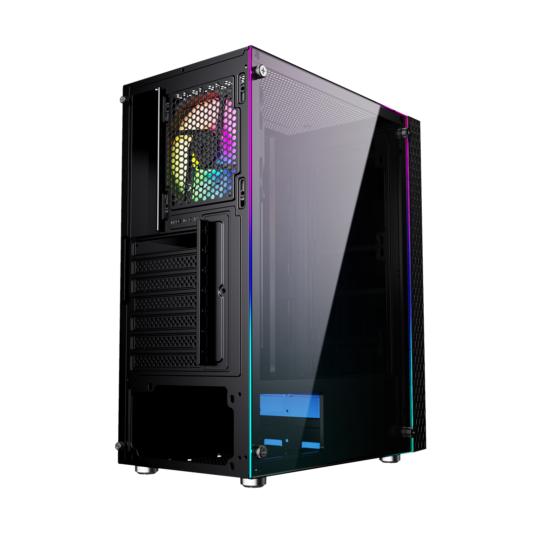 Kuti kompjuteri Gembird Fornax 2500, Mid Tower ATX, panel xhami, e zezë