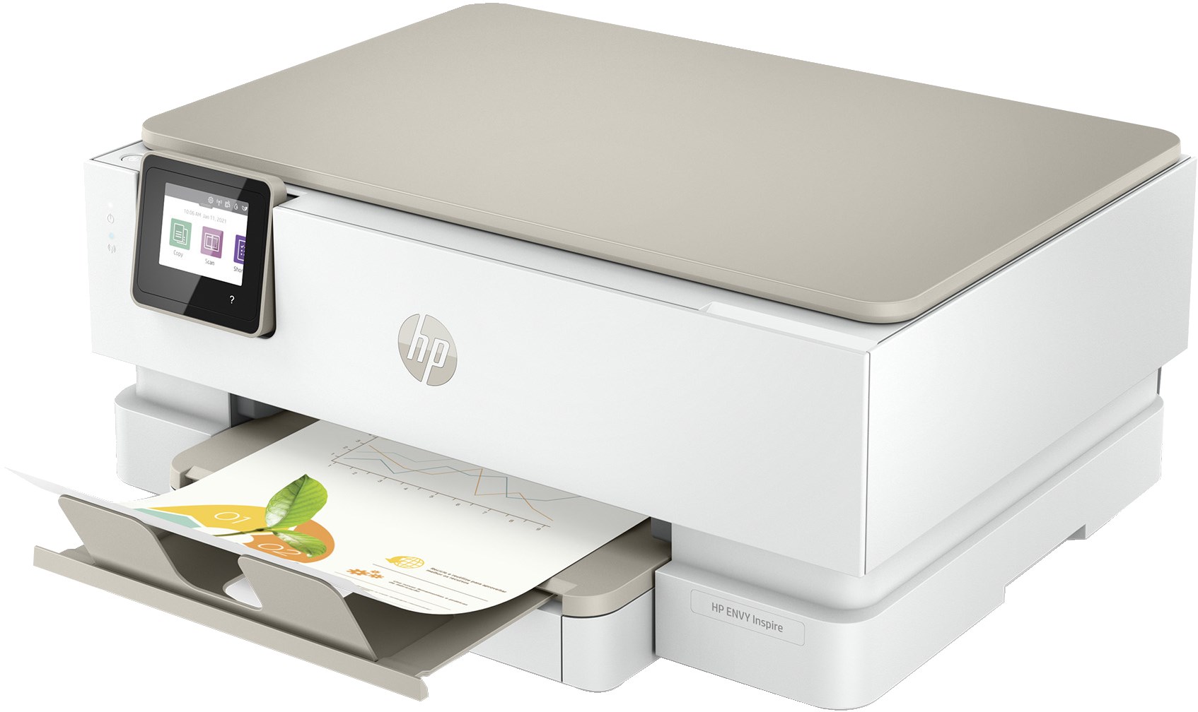 Printer multifunksional HP Inspire 7220e, Inkjet termal, bezhë