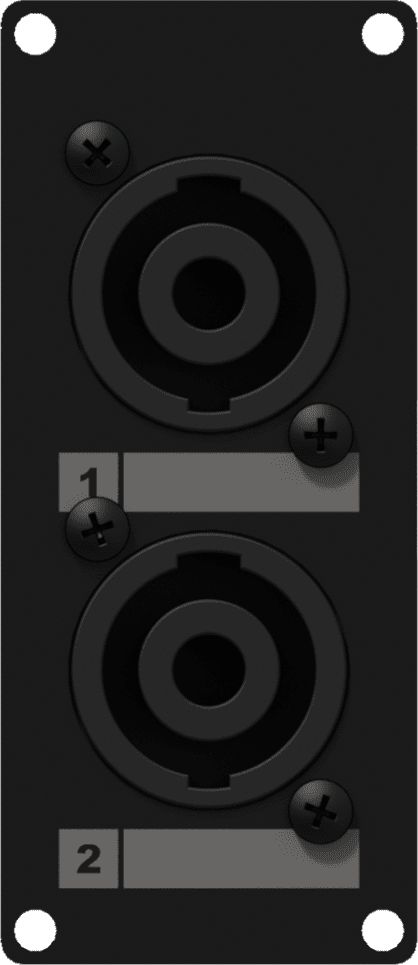 Modul audio Caymon CASY142/B, 2x konektorë NL4MP SpeakON, çelik i zi