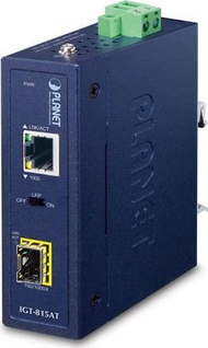 Konvertues industrial media Planet IP30, 100/1000BASE X SFP, 10/100/1000BASE T, gri