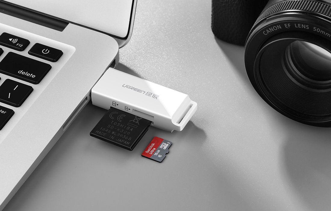 Lexues kartelash Ugreen CM104, USB 3.0, SD dhe microSD, i zi