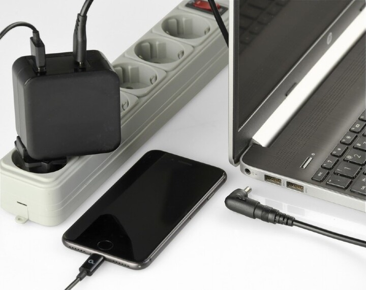 Karikues universal për laptop Gembird, USB-A, USB-C PD, 60W