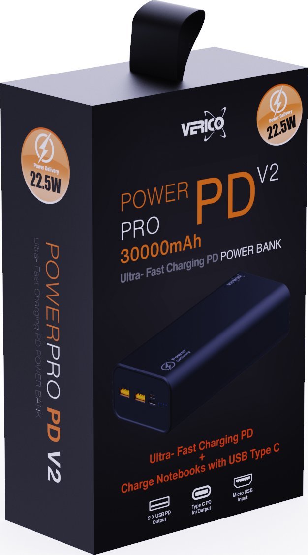 Power bank Verico Power Pro 30000mAh, 22.5W Fast Charge, i zi