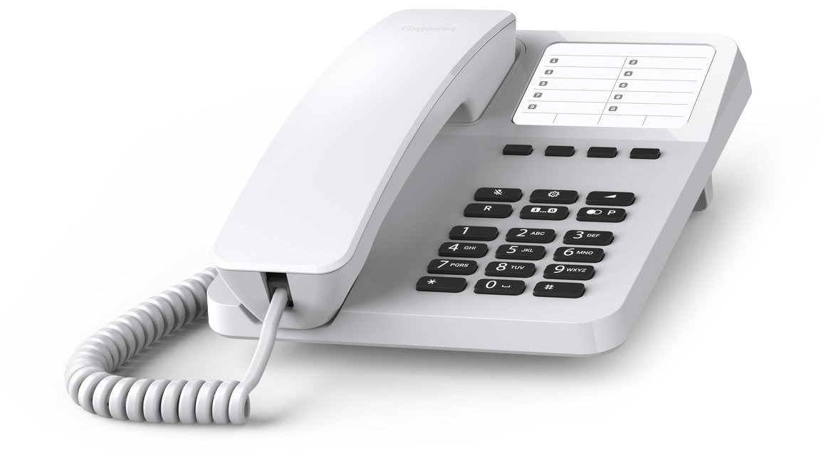 Telefon fiks Gigaset Desk 400, me kabllo, i bardhë