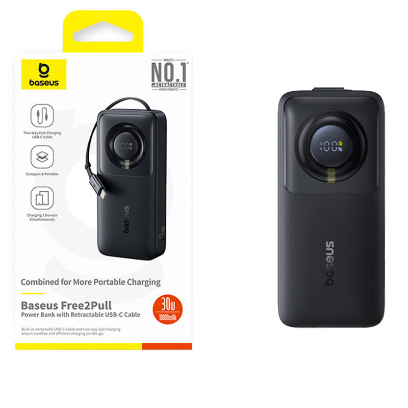 Powerbank Baseus Free2Pull, 10000mAh, 30W USB C, i zi