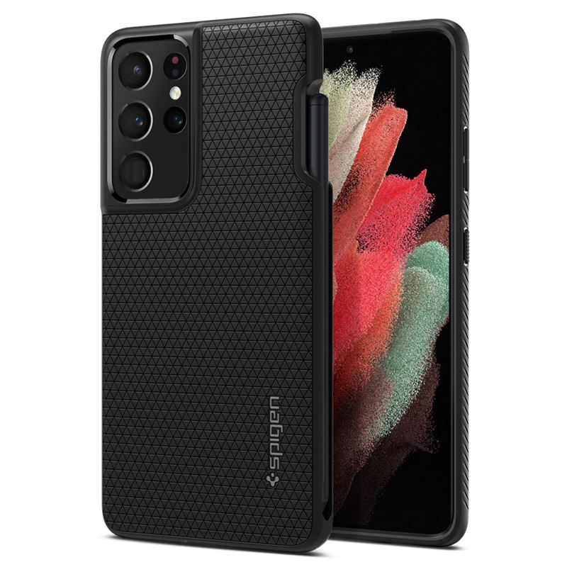 Mbrojtëse për celular Samsung Galaxy S21 Ultra Spigen Liquid Air Pro, i zi mat