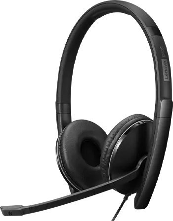 Kufje Lenovo Wired ANC Headset Gen 2, USB Type C, me mikrofon, të zeza