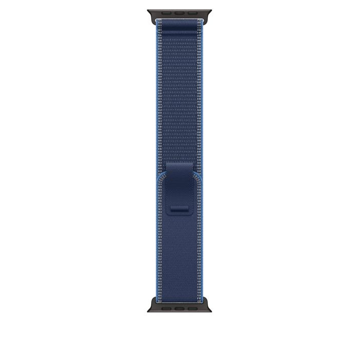 Apple Watch 49mm Loop, Blue/Bright Blue Trail Loop, S/M, Black Titanium Finish