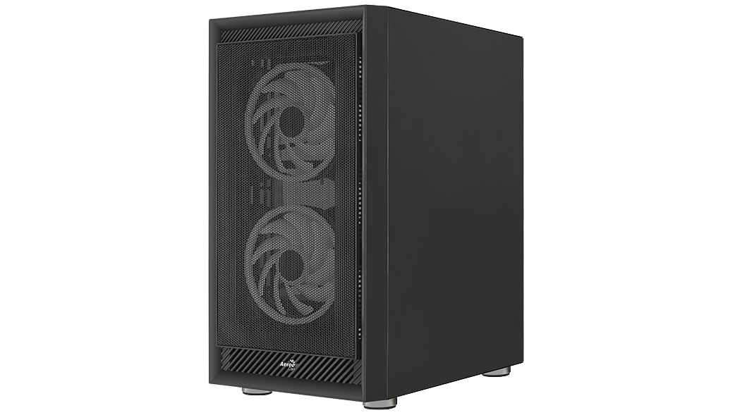 Kuti kompjuteri Aerocool Graphite FRGB, mid tower, panel xhami i temperuar, e zezë