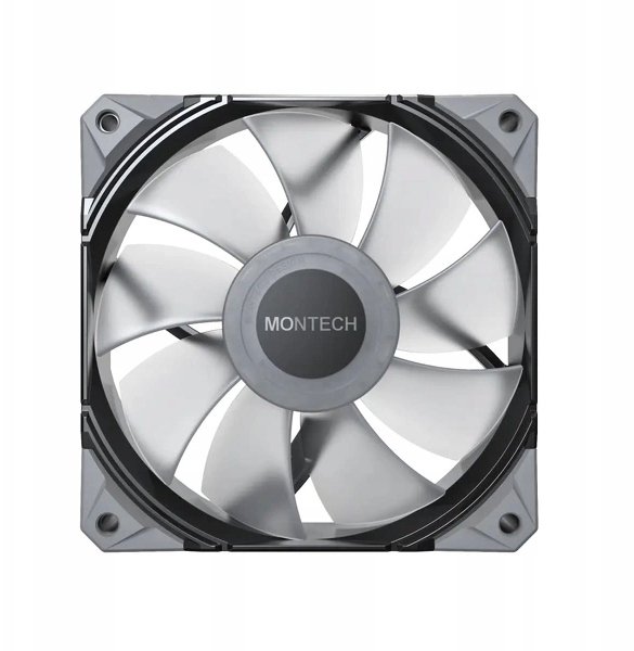 Ventilatorë PC Montech E28 ARGB, 120mm, set 3 copa me fan hub, të zinj