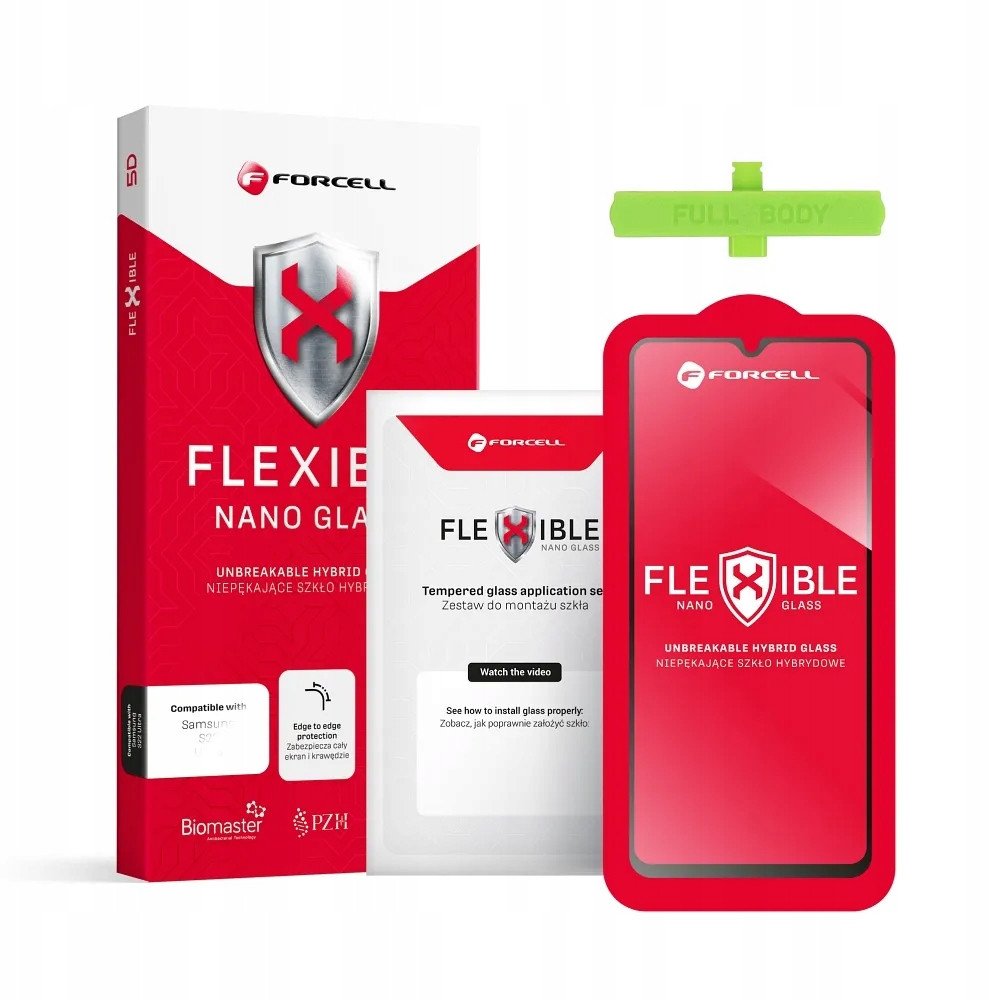 Mbrojtës ekrani Forcell Flexible Nano Glass 5D për Samsung Galaxy A12, qelq hibrid, transparencë e lartë