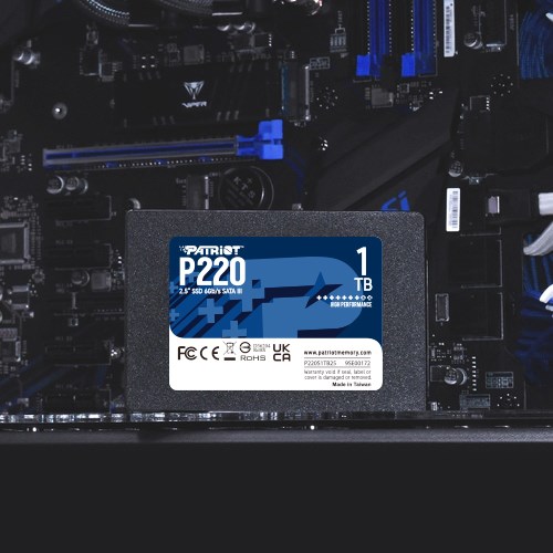 Disk SSD Patriot Memory P220, 1 TB, 2.5", SATA III, e zezë