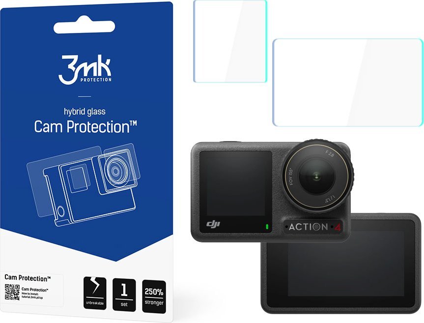 Mbrojtës lente 3mk Cam Protection për DJI Osmo Action 4, xham hibrid 0.2mm, i tejdukshëm