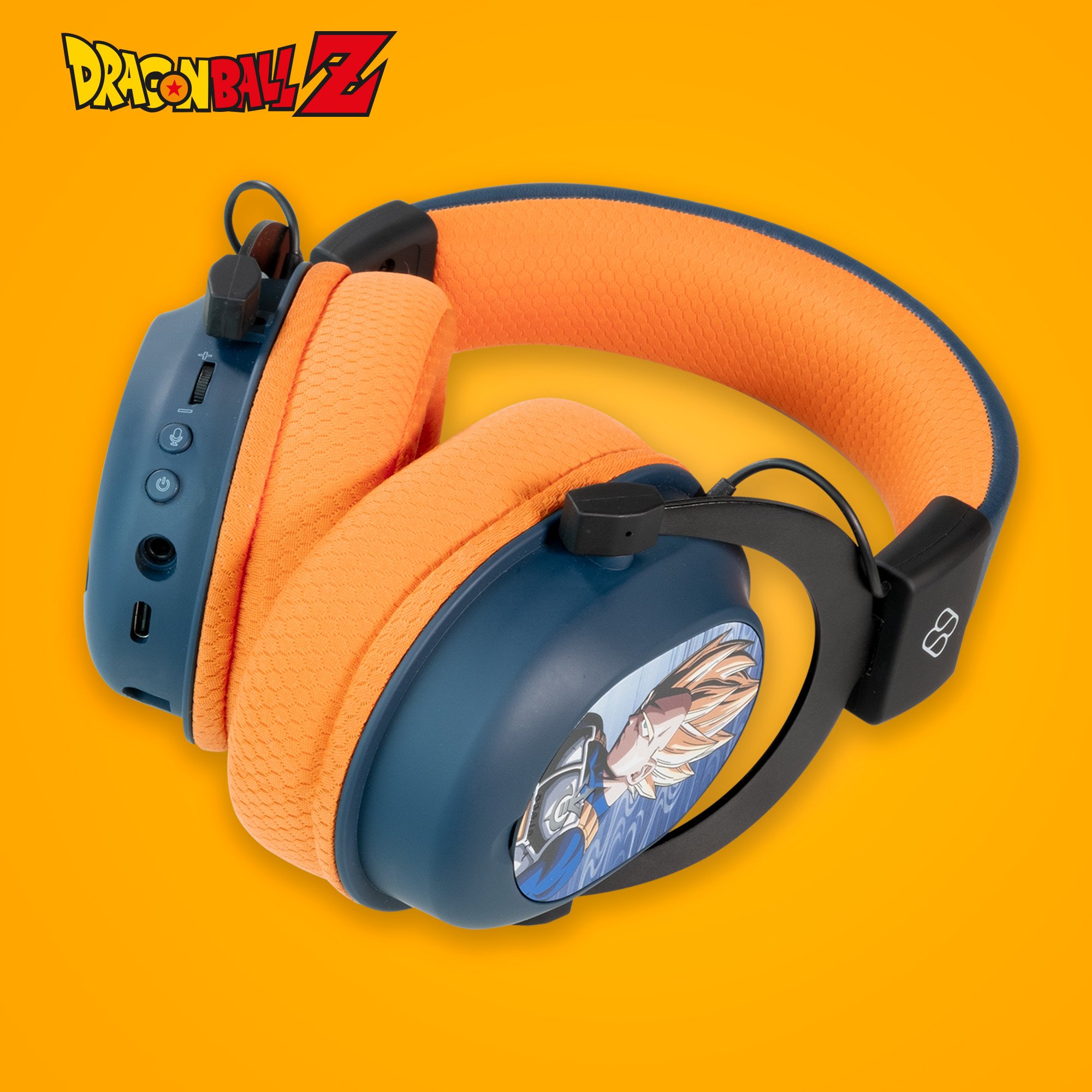 Kufje gaming Dragon Ball Z Wireless, pa tela, me LED, të zeza 3