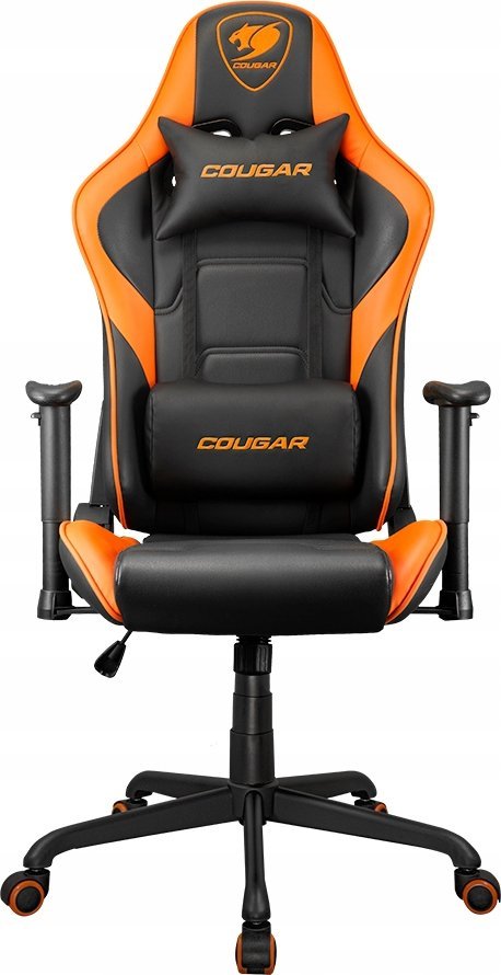 Karrige gaming Cougar ARMOR Elite, deri 120kg, lëkurë sintetike, e zezë portokalli