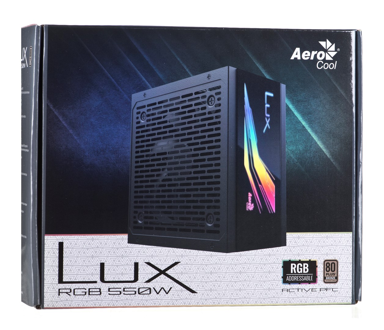 Furnizues me energji AeroCool LUX RGB 550W, 80Plus Bronze, 12cm, i zi