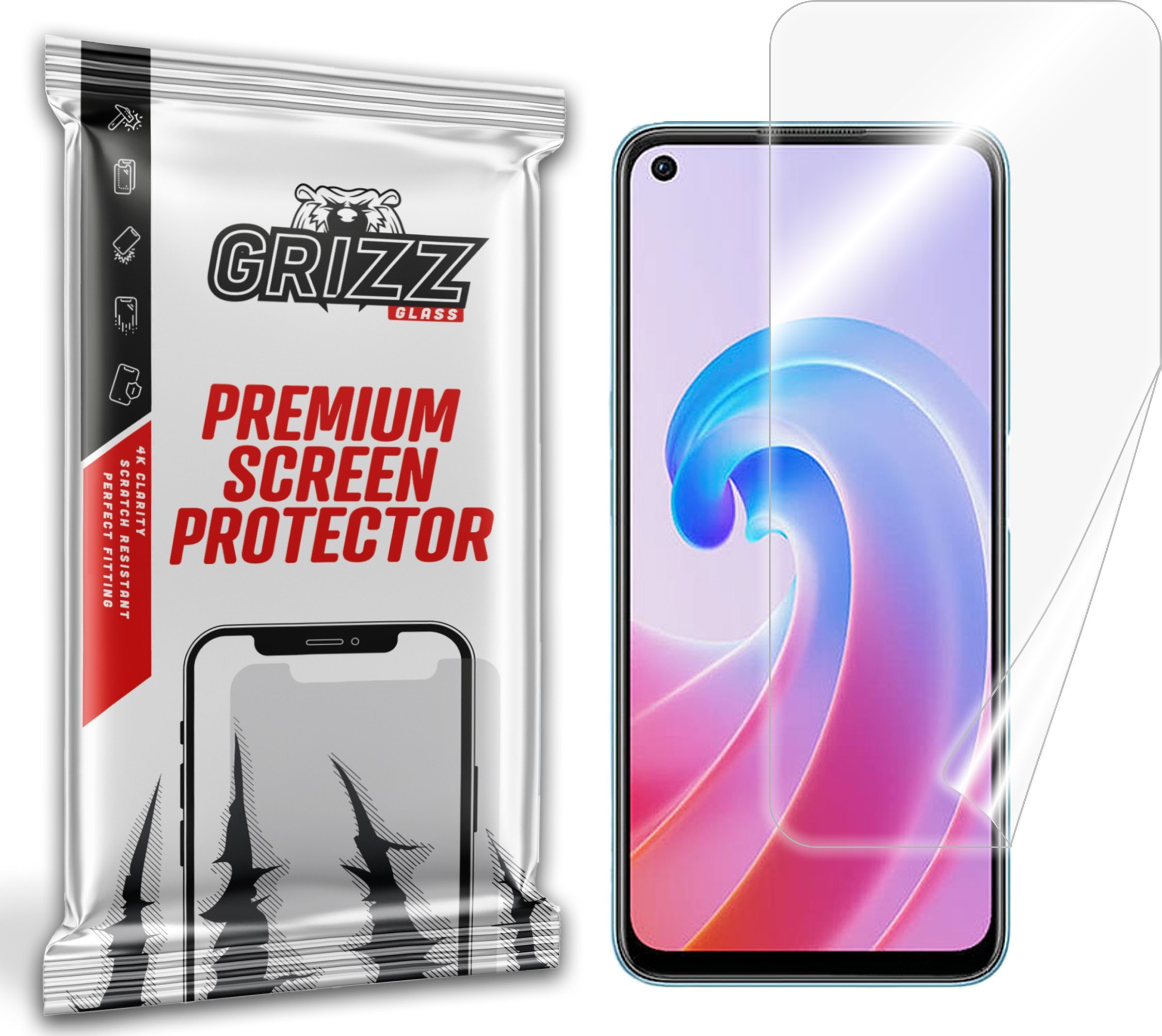 Folie mbrojtëse GrizzGlass CeramicFilm për Oppo A96 5G, ekran i plotë, transparente