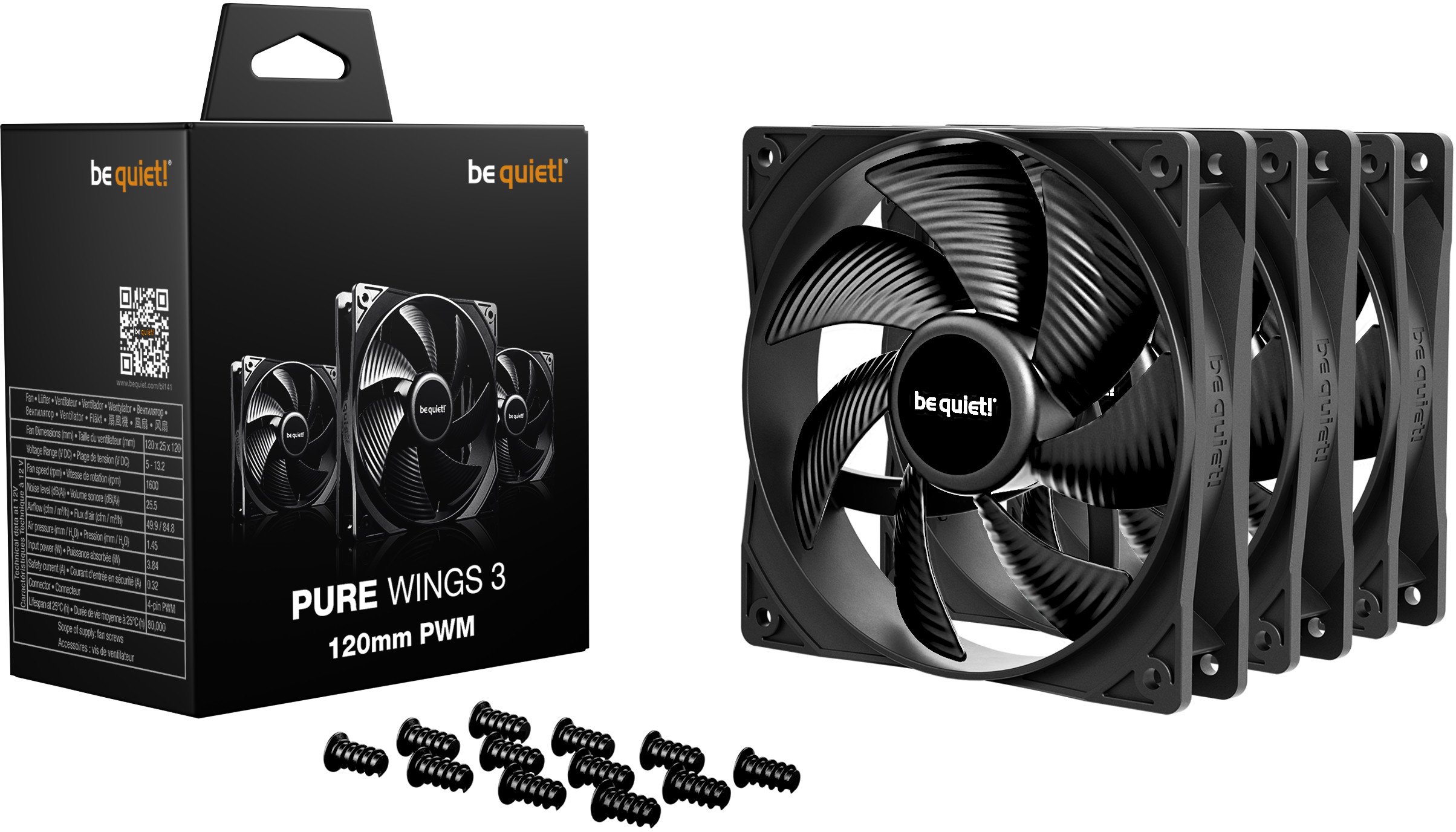 Ventilator kase Be Quiet Pure Wings 3 PWM, set 3x120mm, i zi 3