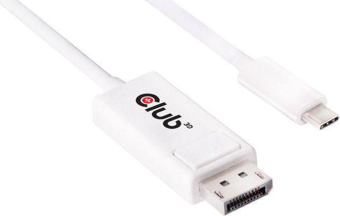 Kabllo Club 3D USB-C - DisplayPort, 1.2m, e bardhë