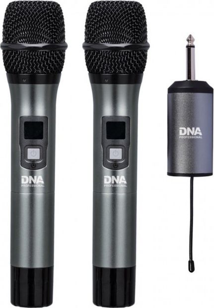 Mikrofon pa tela Dna Fu Dual, set me 2 mikrofona, wireless, i zi