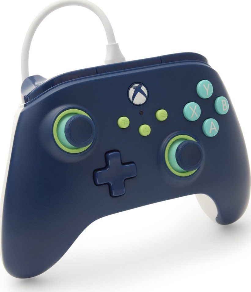 Gamepad PowerA Wired Controller për Xbox Series X|S, USB, 3 m, blu Mariner