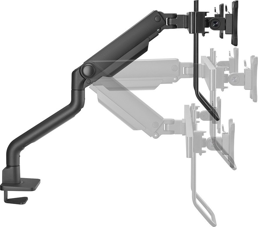 Mbajtës tavoline për dy monitorë Neomounts DS75S-950BL2, 17"-27", deri 8 kg, i zi