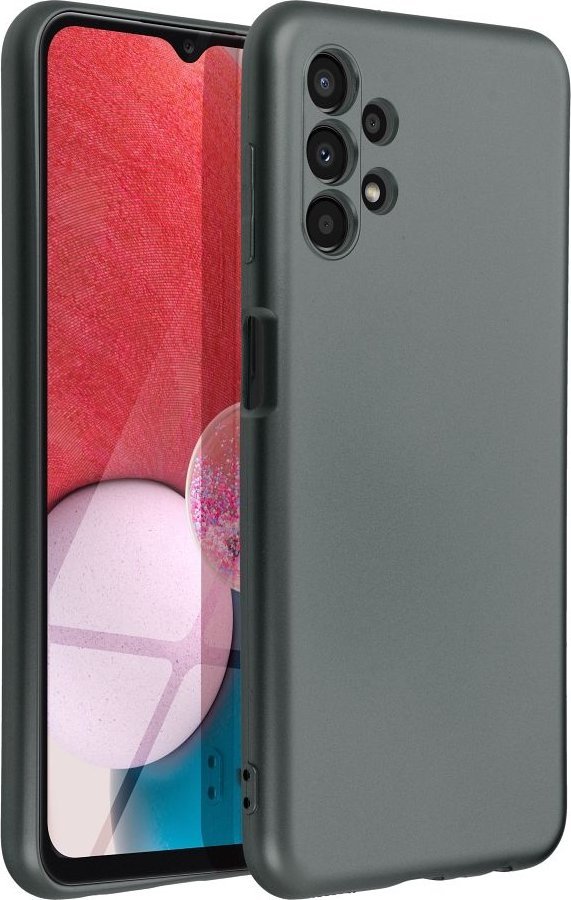 Kuti mbrojtëse Tok Metallic për Samsung Galaxy A13 4G, TPU, metalike, gri