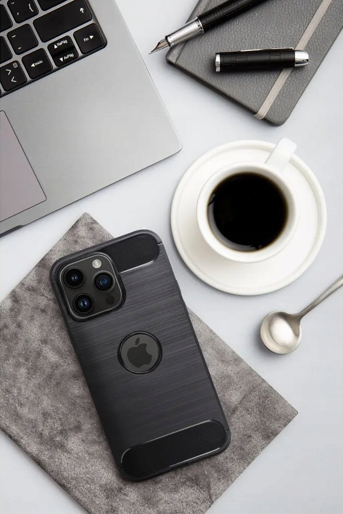 Kopertinë e fortë Motorola Moto G14, efekt karbon, anë antirrëshqitje, e zezë
