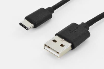 Kabllo Digitus USB-A në USB-C, 1.8 m, e zezë (AK-300136-018-S)