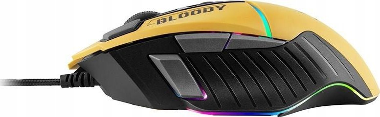 Maus A4Tech Bloody, me kabllo, USB, i verdhë