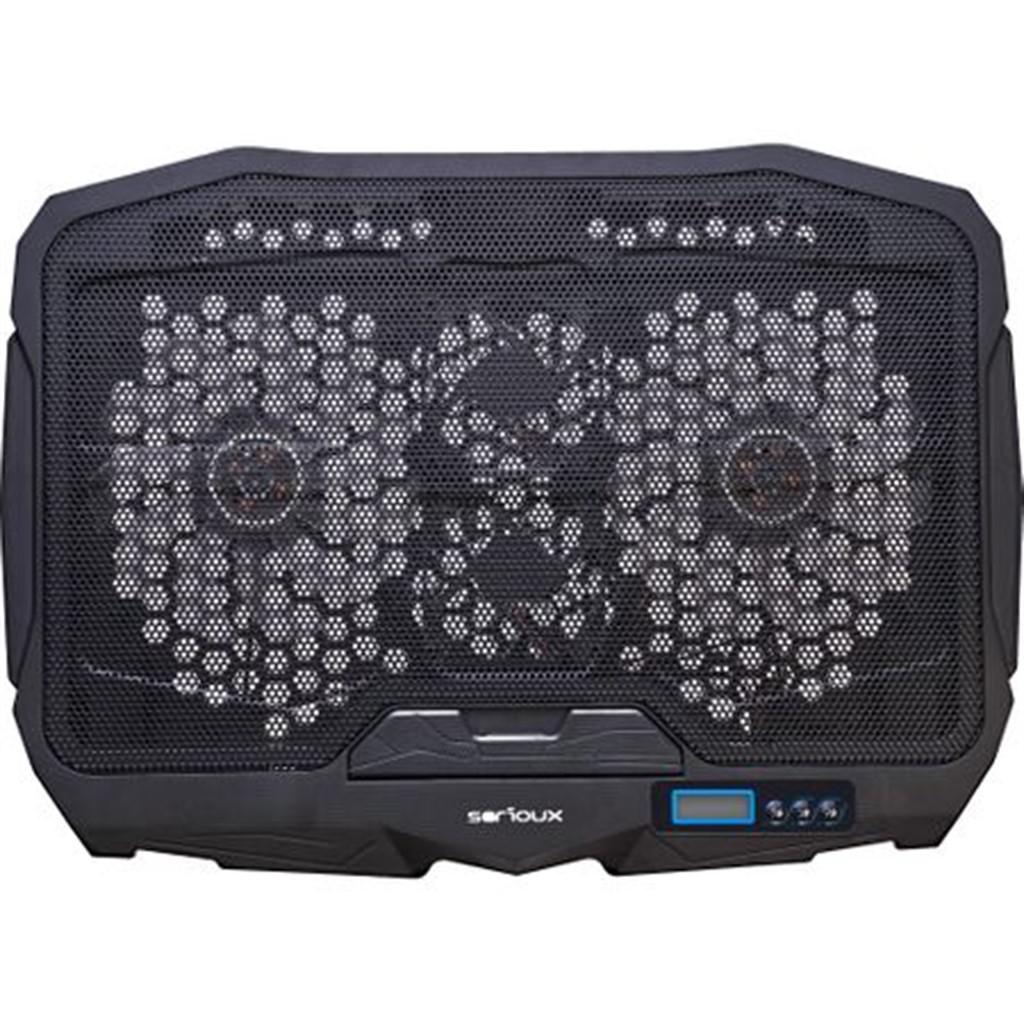 Ftohës laptopi Serioux NCP025, 10-17.3", 4 ventilatorë, USB, i zi