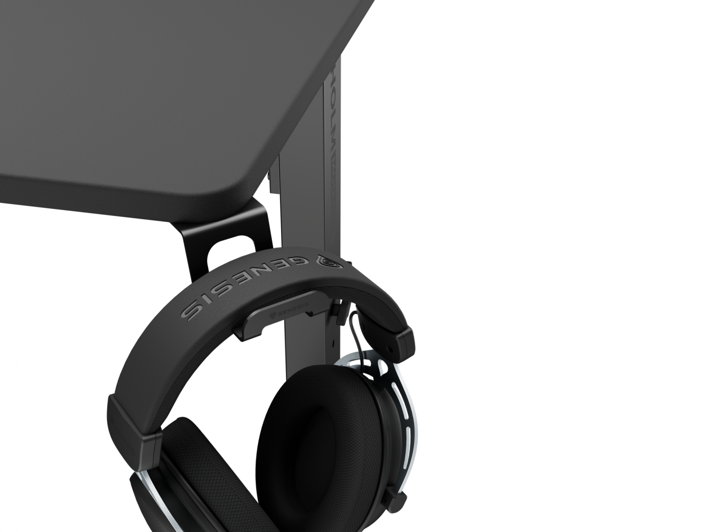 Tavolinë gaming Genesis Holm Modular 160, 160cm, ndriçim RGB, e zezë