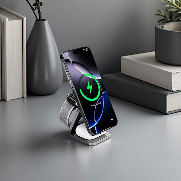 Karikues wireless CubeNest Qi2.2 SQ312 Ultra, 3 në 1, 35W, gri