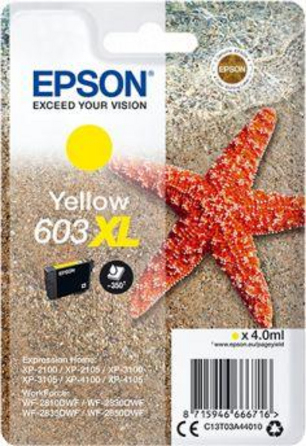 Ngjyrë printeri Epson 603XL, 4 ml, e verdhë