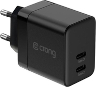 Karikues muri Crong Ultra Compact GaN 35W, 2x USB-C PD 3.0, i zi