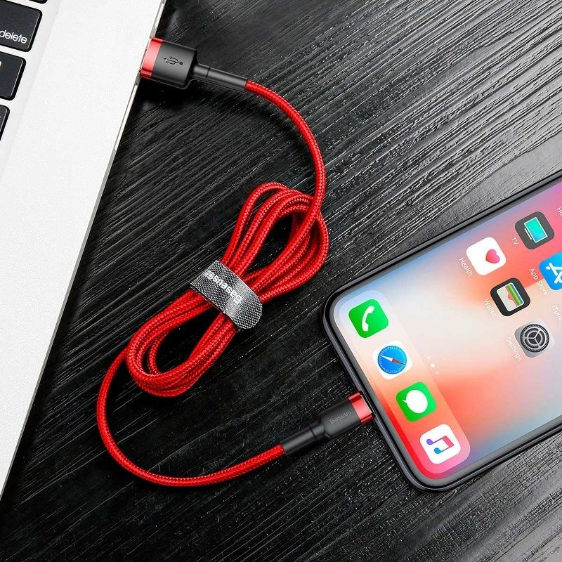 Kabllo USB Baseus Cafule USB A në Lightning, 1m, e kuqe