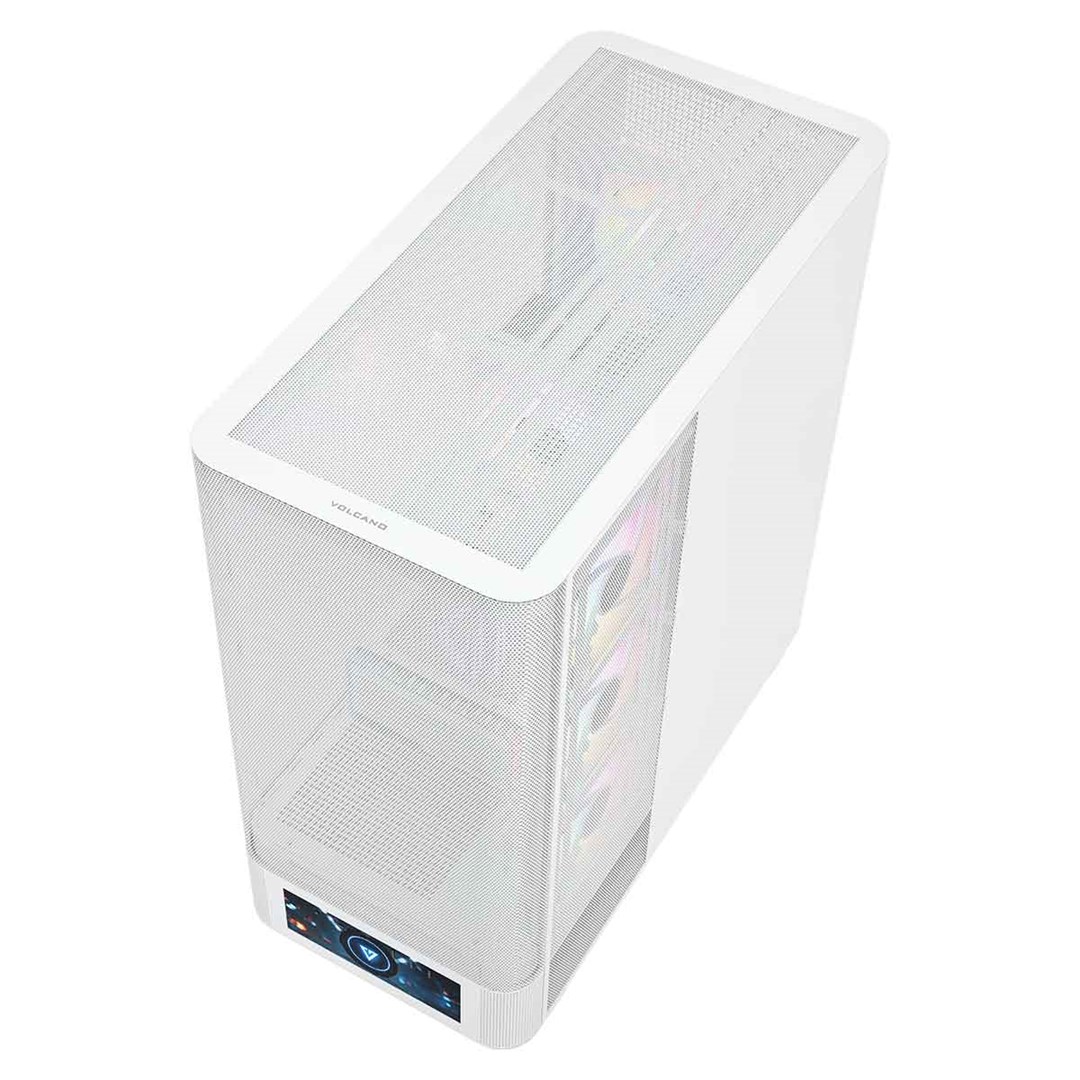 Kuti gaming MODECOM Volcano AQ500, MIDI Tower, ARGB, e bardhë