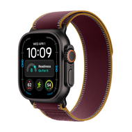 Apple Watch Ultra 4 Cellular 49mm Black Titanium Case with Burgundy Trail Loop, M/L