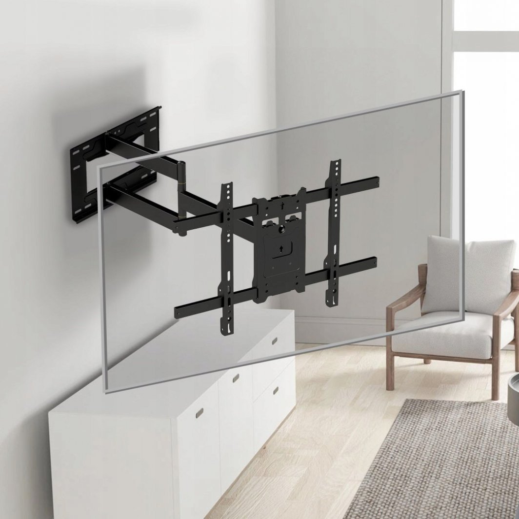 Mbajtëse muri për TV Maclean MC-985, VESA 600x400, 37-70", 45kg, e zezë